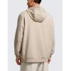 imageCRZ YOGA Mens Fleece Hoodies Basic Casual Hooded Sweatshirts Long Sleeve Pullover Workout Tops with PocketMojave Tan