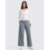 imageCRZ YOGA Stretch Wide Leg Casual Pants for Women 30quot High Waisted Dress Work Water Resistant Travel TrousersBelgian Blue