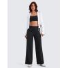 imageCRZ YOGA Stretch Wide Leg Casual Pants for Women 30quot High Waisted Dress Work Water Resistant Travel TrousersBlack