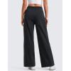 imageCRZ YOGA Stretch Wide Leg Casual Pants for Women 30quot High Waisted Dress Work Water Resistant Travel TrousersBlack