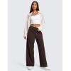 imageCRZ YOGA Stretch Wide Leg Casual Pants for Women 30quot High Waisted Dress Work Water Resistant Travel TrousersHot Fudge Brown