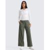 imageCRZ YOGA Stretch Wide Leg Casual Pants for Women 30quot High Waisted Dress Work Water Resistant Travel TrousersLight Army Green