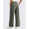 imageCRZ YOGA Stretch Wide Leg Casual Pants for Women 30quot High Waisted Dress Work Water Resistant Travel TrousersLight Army Green