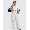 imageCRZ YOGA Stretch Wide Leg Casual Pants for Women 30quot High Waisted Dress Work Water Resistant Travel TrousersMilky White Bone
