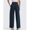 imageCRZ YOGA Stretch Wide Leg Casual Pants for Women 30quot High Waisted Dress Work Water Resistant Travel TrousersTrue Navy
