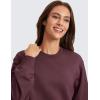 imageCRZ YOGA Womens Fleece Cropped Sweatshirts Crewneck Long Sleeve Double Raw Hem Workout Casual Pullover TopsDark Red