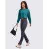 imageCRZ YOGA Womens Fleece Cropped Sweatshirts Crewneck Long Sleeve Double Raw Hem Workout Casual Pullover TopsGreen Jade
