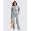 imageCRZ YOGA Womens SoftAura Crewneck Sweatshirt Long Sleeve Workout Casual Pullover Basic Fall TopsRhino Grey