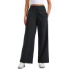imageCRZ YOGA Stretch Wide Leg Casual Pants for Women 30quot High Waisted Dress Work Water Resistant Travel TrousersBlack
