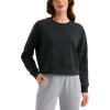 imageCRZ YOGA Womens SoftAura Crewneck Sweatshirt Long Sleeve Workout Casual Pullover Basic Fall TopsBlack