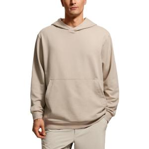 imageCRZ YOGA Mens Fleece Hoodies Basic Casual Hooded Sweatshirts Long Sleeve Pullover Workout Tops with PocketMojave Tan
