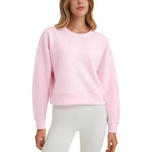 imageCRZ YOGA Womens SoftAura Crewneck Sweatshirt Long Sleeve Workout Casual Pullover Basic Fall TopsStrawberry Pink