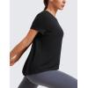 imageCRZ YOGA Short Sleeve Yoga Tops for Women Soft Loose Casual Flowy Shirts Crew Neck Workout Basic TShirtBlack