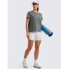 imageCRZ YOGA Short Sleeve Yoga Tops for Women Soft Loose Casual Flowy Shirts Crew Neck Workout Basic TShirtGrey Sage