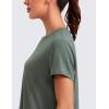 imageCRZ YOGA Short Sleeve Yoga Tops for Women Soft Loose Casual Flowy Shirts Crew Neck Workout Basic TShirtGrey Sage