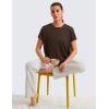 imageCRZ YOGA Short Sleeve Yoga Tops for Women Soft Loose Casual Flowy Shirts Crew Neck Workout Basic TShirtHot Fudge Brown