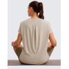 imageCRZ YOGA Short Sleeve Yoga Tops for Women Soft Loose Casual Flowy Shirts Crew Neck Workout Basic TShirtMojave Tan