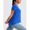 imageCRZ YOGA Short Sleeve Yoga Tops for Women Soft Loose Casual Flowy Shirts Crew Neck Workout Basic TShirtSparkle Blue