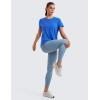 imageCRZ YOGA Short Sleeve Yoga Tops for Women Soft Loose Casual Flowy Shirts Crew Neck Workout Basic TShirtSparkle Blue