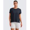 imageCRZ YOGA Short Sleeve Yoga Tops for Women Soft Loose Casual Flowy Shirts Crew Neck Workout Basic TShirtTrue Navy
