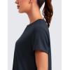 imageCRZ YOGA Short Sleeve Yoga Tops for Women Soft Loose Casual Flowy Shirts Crew Neck Workout Basic TShirtTrue Navy