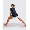 imageCRZ YOGA Short Sleeve Yoga Tops for Women Soft Loose Casual Flowy Shirts Crew Neck Workout Basic TShirtTrue Navy