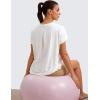 imageCRZ YOGA Short Sleeve Yoga Tops for Women Soft Loose Casual Flowy Shirts Crew Neck Workout Basic TShirtWhite