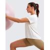 imageCRZ YOGA Short Sleeve Yoga Tops for Women Soft Loose Casual Flowy Shirts Crew Neck Workout Basic TShirtWhite