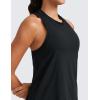 imageCRZ YOGA Womens Pima Cotton High Neck Workout Tank Racerback Athletic Sleeveless Tops Basic Casual Yoga ShirtsBlack