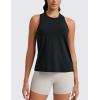 imageCRZ YOGA Womens Pima Cotton High Neck Workout Tank Racerback Athletic Sleeveless Tops Basic Casual Yoga ShirtsBlack
