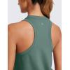 imageCRZ YOGA Womens Pima Cotton High Neck Workout Tank Racerback Athletic Sleeveless Tops Basic Casual Yoga ShirtsGraphite Green