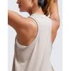 imageCRZ YOGA Womens Pima Cotton High Neck Workout Tank Racerback Athletic Sleeveless Tops Basic Casual Yoga ShirtsMojave Tan