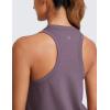 imageCRZ YOGA Womens Pima Cotton High Neck Workout Tank Racerback Athletic Sleeveless Tops Basic Casual Yoga ShirtsPurple Gray