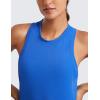 imageCRZ YOGA Womens Pima Cotton High Neck Workout Tank Racerback Athletic Sleeveless Tops Basic Casual Yoga ShirtsStrong Blue
