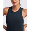 imageCRZ YOGA Womens Pima Cotton High Neck Workout Tank Racerback Athletic Sleeveless Tops Basic Casual Yoga ShirtsTrue Navy