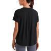 imageCRZ YOGA Short Sleeve Yoga Tops for Women Soft Loose Casual Flowy Shirts Crew Neck Workout Basic TShirtBlack
