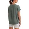 imageCRZ YOGA Short Sleeve Yoga Tops for Women Soft Loose Casual Flowy Shirts Crew Neck Workout Basic TShirtGrey Sage