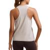 imageCRZ YOGA Womens Pima Cotton High Neck Workout Tank Racerback Athletic Sleeveless Tops Basic Casual Yoga ShirtsMojave Tan