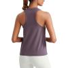 imageCRZ YOGA Womens Pima Cotton High Neck Workout Tank Racerback Athletic Sleeveless Tops Basic Casual Yoga ShirtsPurple Gray
