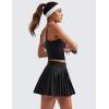 imageCRZ YOGA Womens Mini Pleated Athletic Tennis Skirts High Waisted A Line Golf Pickleball Casual Skort with Inner PocketsBlack