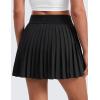 imageCRZ YOGA Womens Mini Pleated Athletic Tennis Skirts High Waisted A Line Golf Pickleball Casual Skort with Inner PocketsBlack