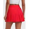 imageCRZ YOGA Womens Mini Pleated Athletic Tennis Skirts High Waisted A Line Golf Pickleball Casual Skort with Inner PocketsDeep Red