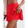 imageCRZ YOGA Womens Mini Pleated Athletic Tennis Skirts High Waisted A Line Golf Pickleball Casual Skort with Inner PocketsDeep Red