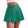 imageCRZ YOGA Womens Mini Pleated Athletic Tennis Skirts High Waisted A Line Golf Pickleball Casual Skort with Inner PocketsCascadia Green
