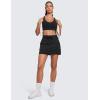 imageCRZ YOGA Lightweight High Waisted Skirts for Women Golf Casual Athletic Drawstring Skort with Side PocketsBlack