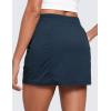 imageCRZ YOGA Lightweight High Waisted Skirts for Women Golf Casual Athletic Drawstring Skort with Side PocketsInk Blue