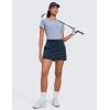 imageCRZ YOGA Lightweight High Waisted Skirts for Women Golf Casual Athletic Drawstring Skort with Side PocketsInk Blue