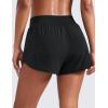 imageCRZ YOGA Mid Waisted Running Shorts for Women 3quot Curved Hems for Athletic Workout Gym with Zipper Pockets LineBlack