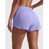 imageCRZ YOGA Mid Waisted Running Shorts for Women 3quot Curved Hems for Athletic Workout Gym with Zipper Pockets LineDark Lavender Purple