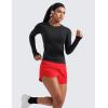imageCRZ YOGA Mid Waisted Running Shorts for Women 3quot Curved Hems for Athletic Workout Gym with Zipper Pockets LineDeep Red